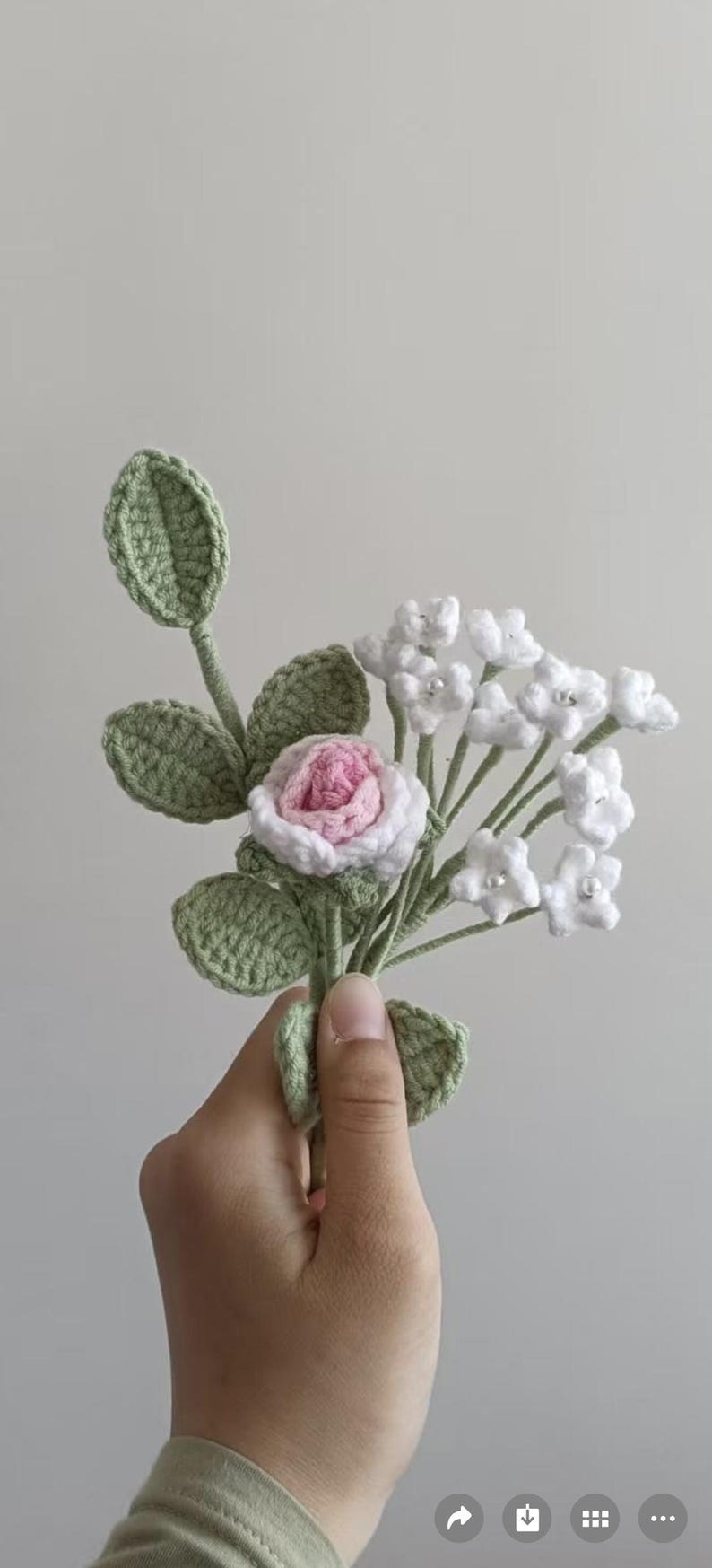 Handgehaakt rozenboeket van gehaakte bloemen voor bruiloftsdecoratie