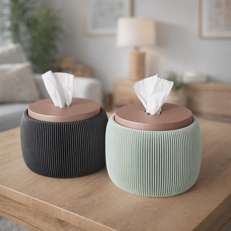 3D-geprinte toiletpapierdispenser met gegroefd ontwerp voor bureau en badkamer