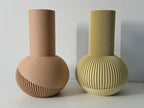 3D-geprinte designvaas met ribbelstructuur en glad oppervlak voor droogbloemen en decoratie
