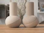 3D-geprinte designvaas met ribbelstructuur en glad oppervlak voor droogbloemen en decoratie