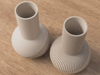 3D-geprinte designvaas met ribbelstructuur en glad oppervlak voor droogbloemen en decoratie