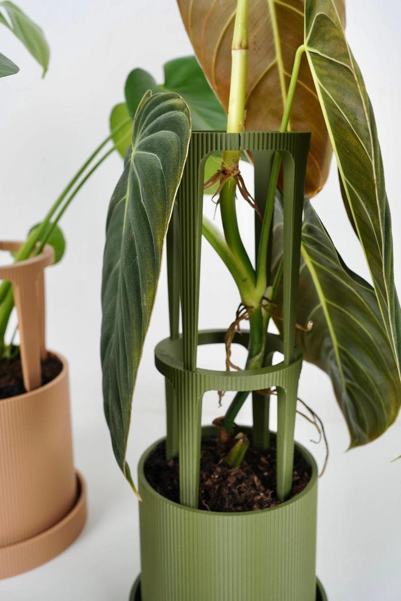 Modulaire bloempot met plantensteun en lekbak voor klimplanten en hoge kamerplanten