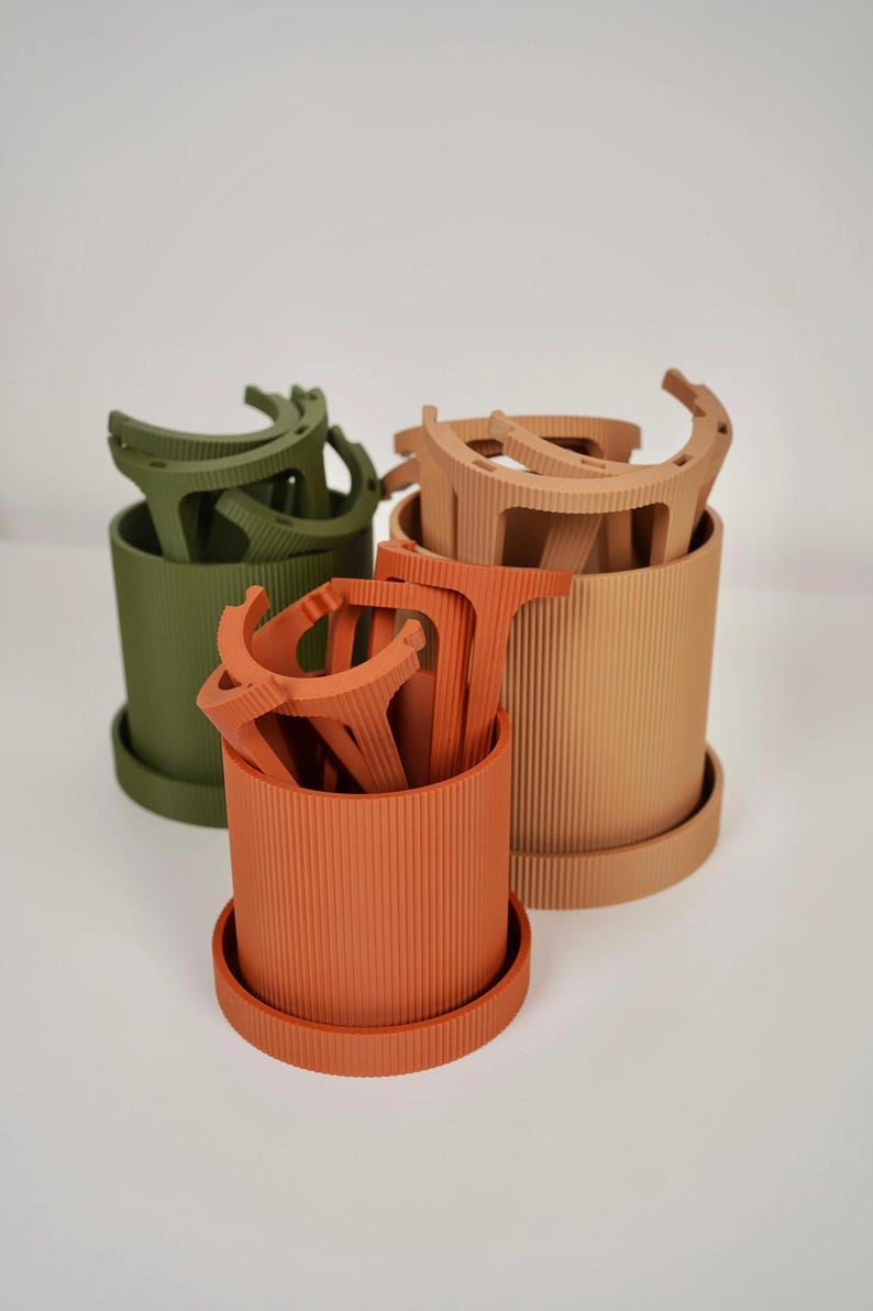 Modulaire bloempot met plantensteun en lekbak voor klimplanten en hoge kamerplanten