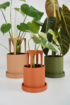 Modulaire bloempot met plantensteun en lekbak voor klimplanten en hoge kamerplanten