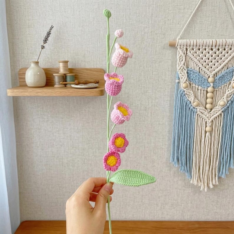 Gehaakt bloemboeket geboortemaand, handgemaakte gehaakte bloem voor verjaardag of decoratie