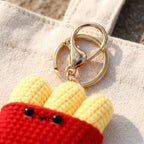 Gehaakte voedselsleutelhanger met kawaii-ontwerp voor tassen, rugzakken en sleutels