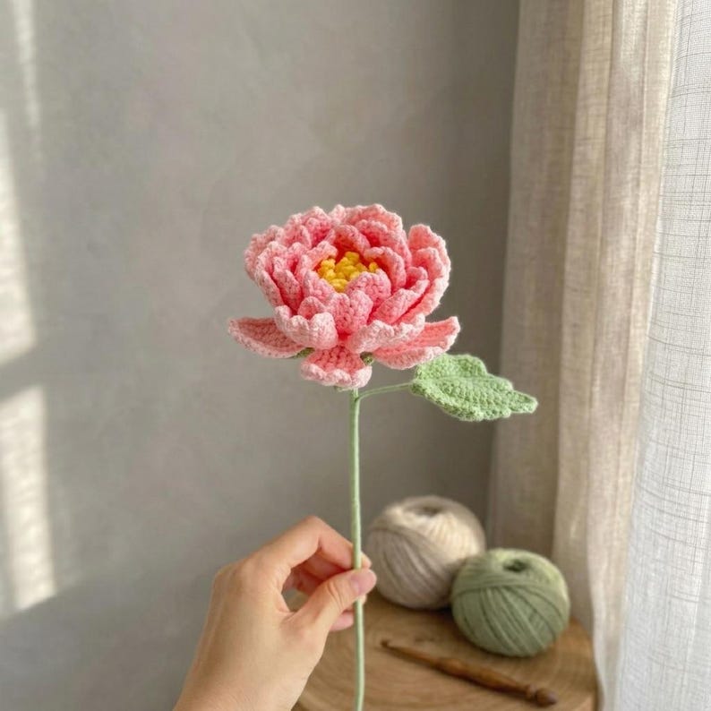 Gehaakt bloemboeket geboortemaand, handgemaakte gehaakte bloem voor verjaardag of decoratie