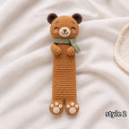Gehaakte dierenboekenlegger, handgemaakt amigurumi met kat, beer, panda en pinguïn, voor boekenliefhebbers