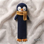 Gehaakte dierenboekenlegger, handgemaakt amigurumi met kat, beer, panda en pinguïn, voor boekenliefhebbers